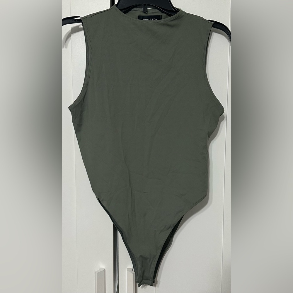 White Fox Olive Green Bodysuit